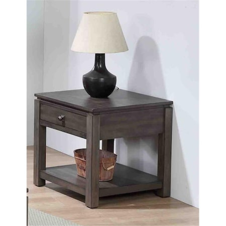 Sunset Trading Shades of Gray End Table with Drawer & Shelf DLU-EL1602
